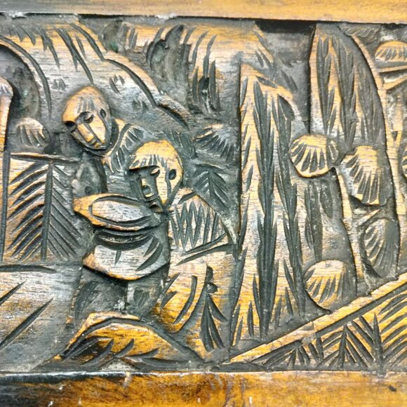 Antique Camphor Wood Intricately Hand Carved Box Jewelry Trinket Early 1900's - Picture 12 of 16